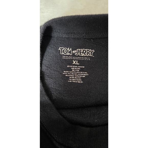 Retro Tom and Jerry Crew Neck Long Sleeve Pullover Sweatshirt Adult XL Black - Picture 4 of 9
